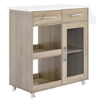 Culinary Kitchen Cart With Spice Rack | Rubberwood Top | Light Gray Natural, White Natural, Charcoal Natural &amp; Oak White Options image 1