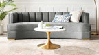 Encompass Channel-Tufted Performance Velvet Curved Sofa image 0
