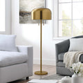 Avenue Floor Lamp in Satin Brass | Modern Design | E26 Base | For Living Areas &amp; Bedrooms image 0