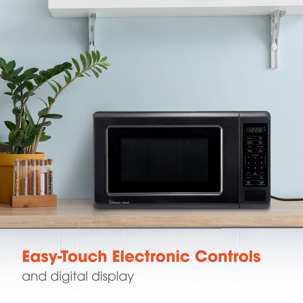 Magic Chef 0.7 Cu. Ft Countertop Microwave | 700 Watt | Black Color | Digital Display | 6 Auto Cooking Modes | Child Lock | Auto Defrost Modes | 10 Power Levels image 4