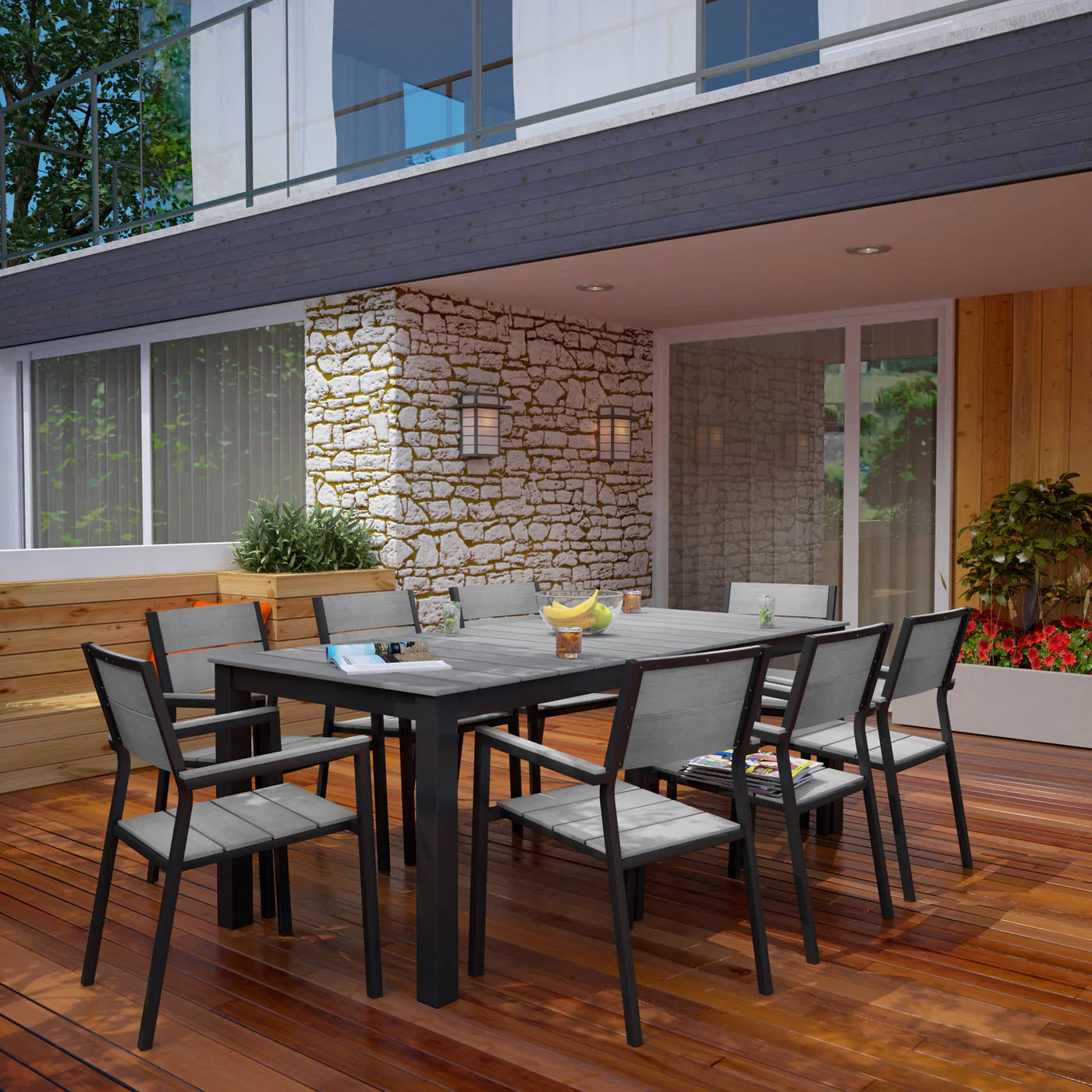 Maine 9-Piece Outdoor Patio Dining Collection image 7