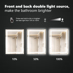 LED Bathroom Mirror 60x36 Inch Front &amp; Backlit Lights Vanity Mirror, Wall Mounted Anti-Fog Dimmable LED Makeup Mirror, IP54 3K-6K Warm/Natural/Daylight, Tempered Glass (Horizontal/Vertical) UL image 4
