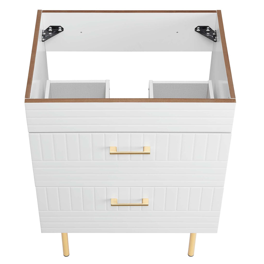 24" Bathroom Vanity Cabinet (Sink Basin Not Included) | Daybreak Series | Green, Light Gray & White Color Options | Full-Extension Drawers | Rubberwood, MDF, Particleboard Construction | Gold Metal Legs image 5