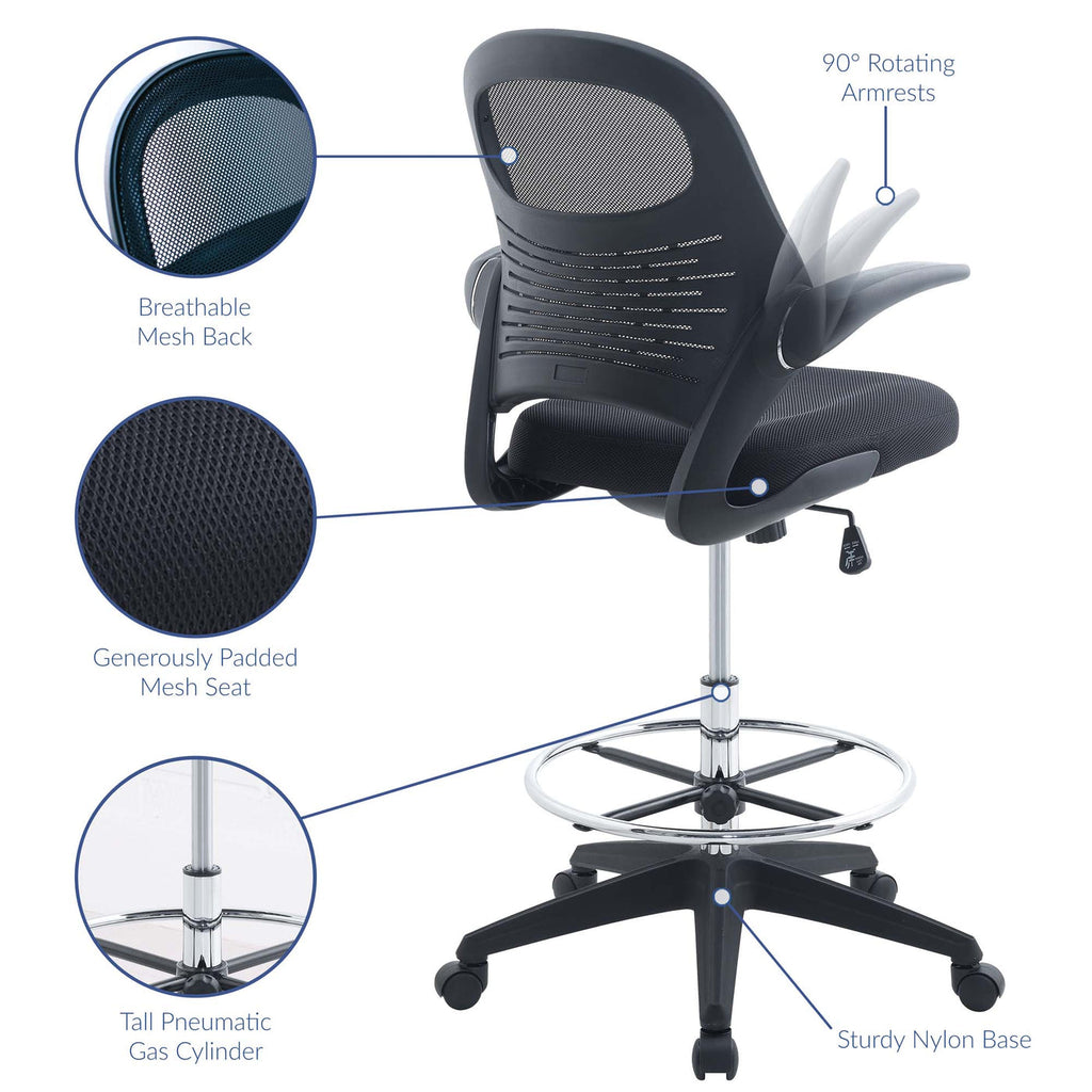 Stealth Drafting Chair in Black image 4