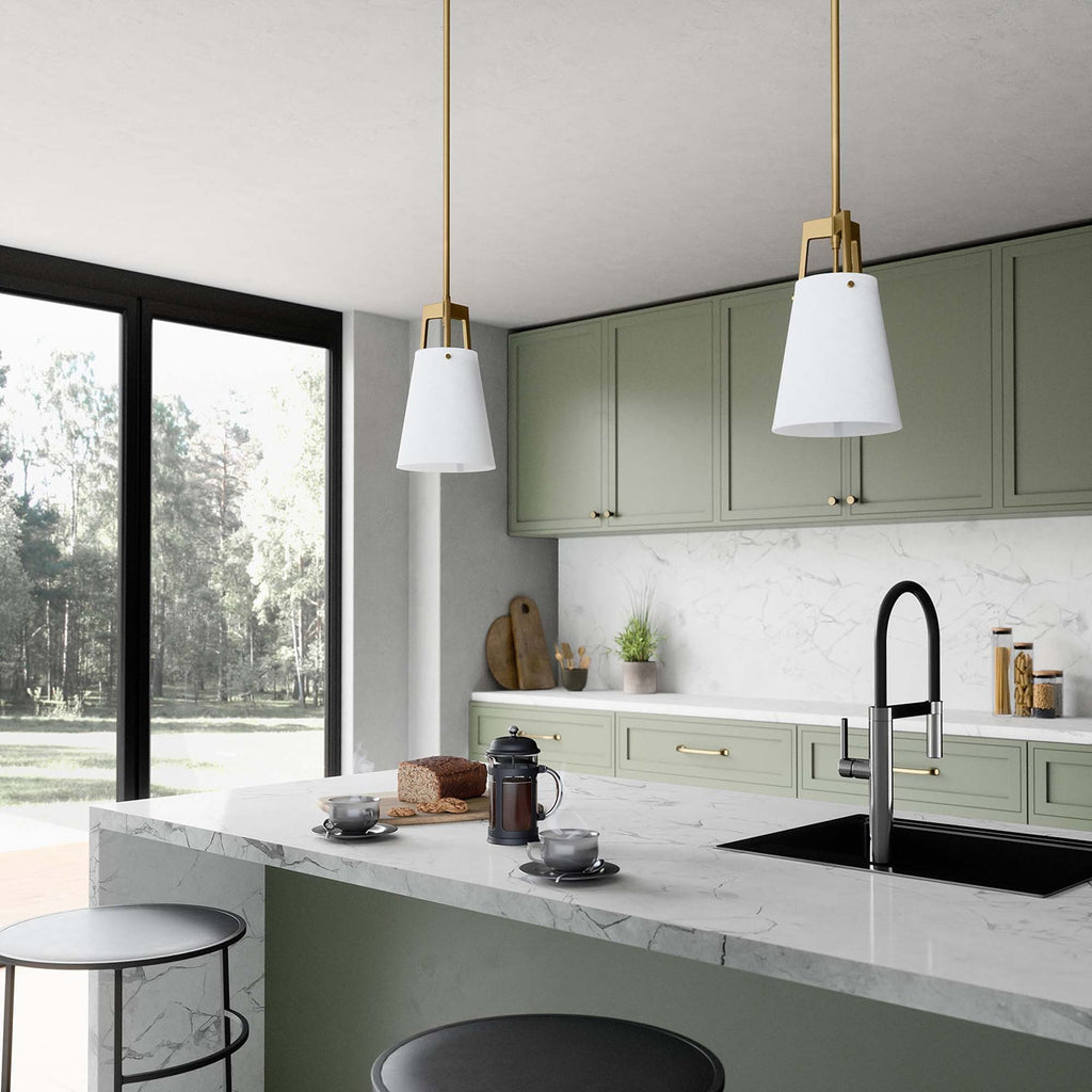 Aspire Pendant Light | White Bronze, White Satin Brass | Ideal for Living Space, Bedroom, Kitchen, Dining room, Bathroom, Or Office | Pack of 3 image 5