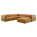 Bartlett 6-Piece Tan Vegan Leather Sectional Sofa image 1