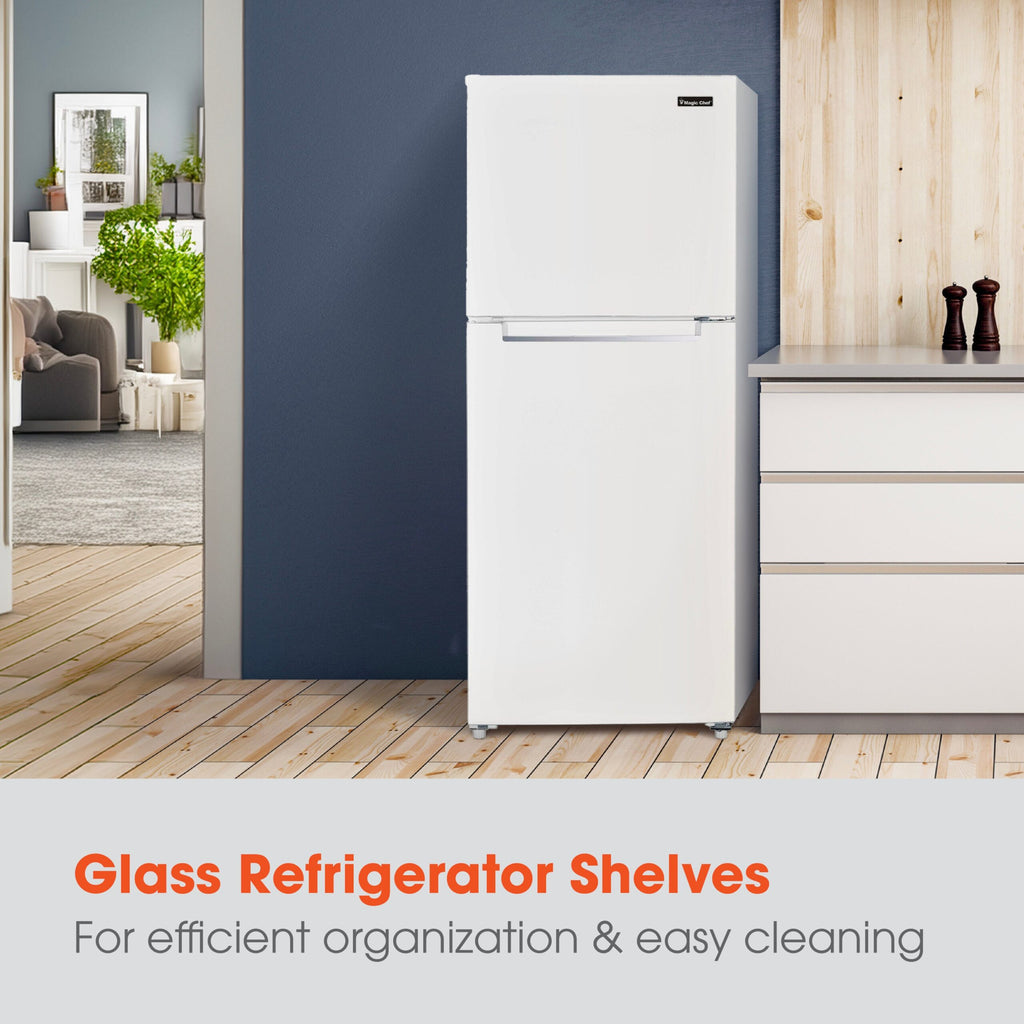Magic Chef 10.1 Cu Ft Top Freezer Refrigerator in White | Energy Star Qualified | 5 Year Warranty On Compressor | Adjustable Shelves  | Gallon Door Storage | In-Door Can Holder image 3