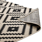 Perplex Geometric Diamond Trellis Indoor and Outdoor Area Rug | Black and Beige | 5X8 &amp; 8X10 Size Options | Tight Low Pile Weave | Gripping Rubber Underside | 100% Soft Polypropylene | Pack Of 2 image 5