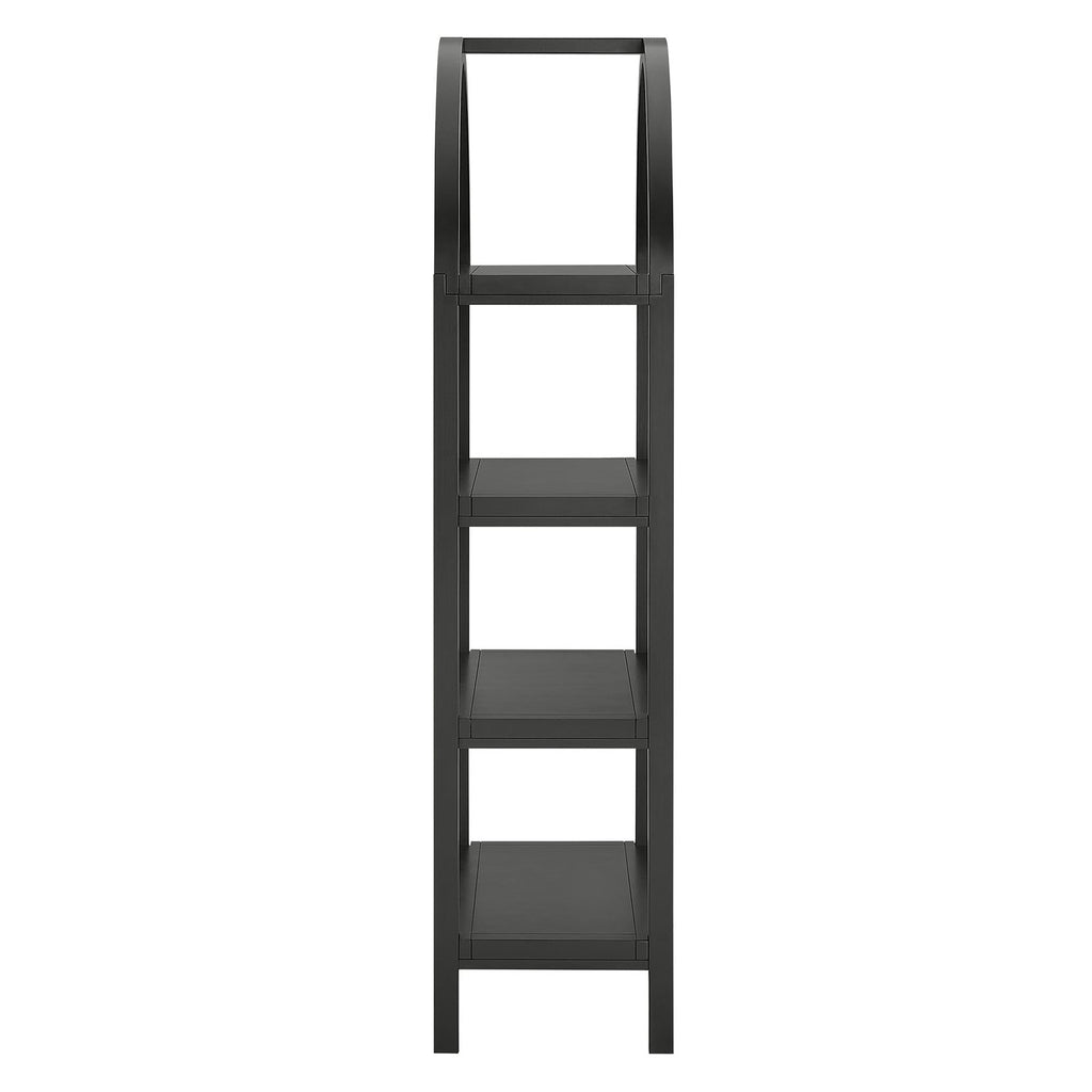 Vexley 60 Inch Arched Bookshelf  | Natural, Black &amp; Walnut Color Options| Pine Wood Frame | Sculptural Arched Silhouette | 4 Pine Veneer Shelves image 7