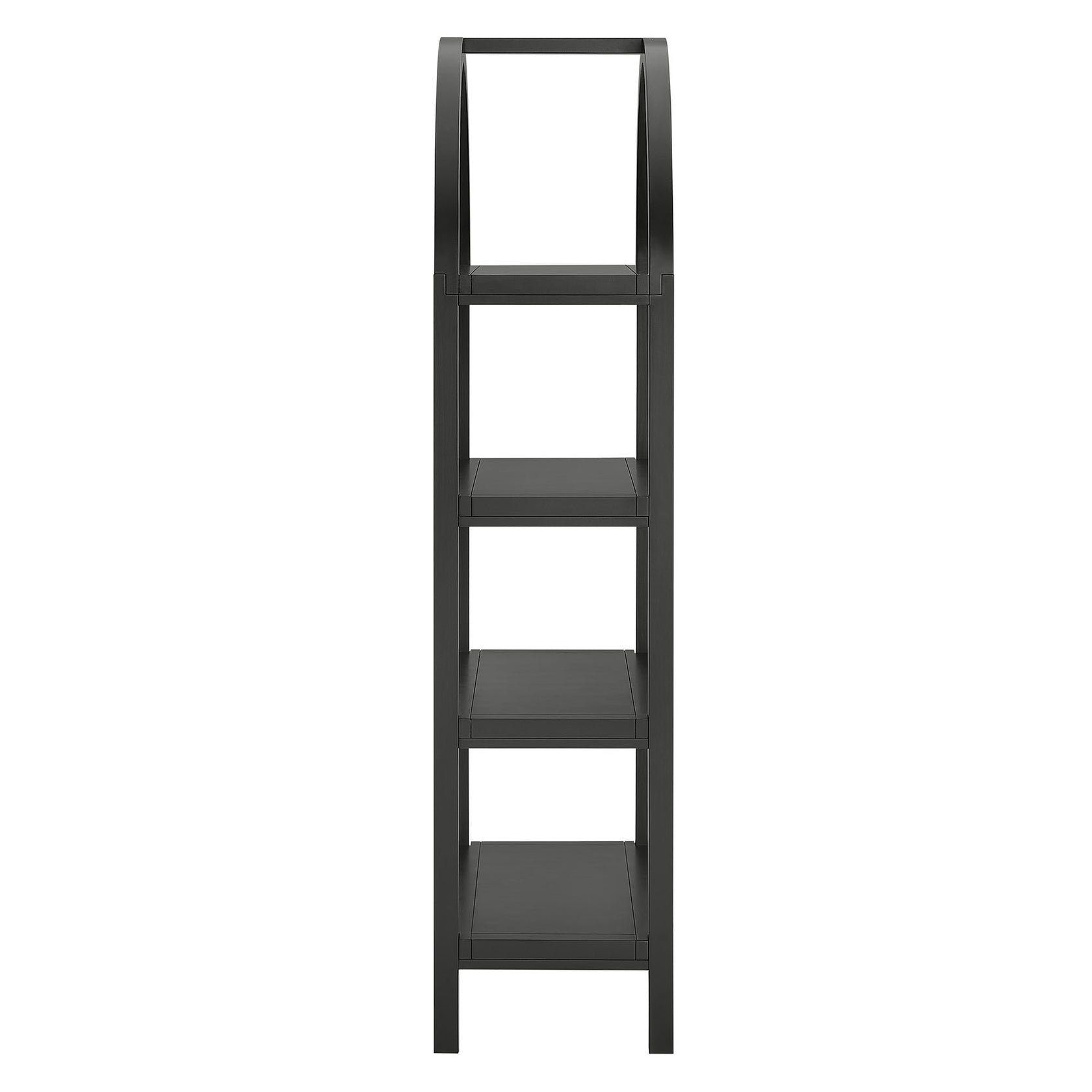 Vexley 60 Inch Arched Bookshelf  | Natural, Black &amp; Walnut Color Options| Pine Wood Frame | Sculptural Arched Silhouette | 4 Pine Veneer Shelves image 7