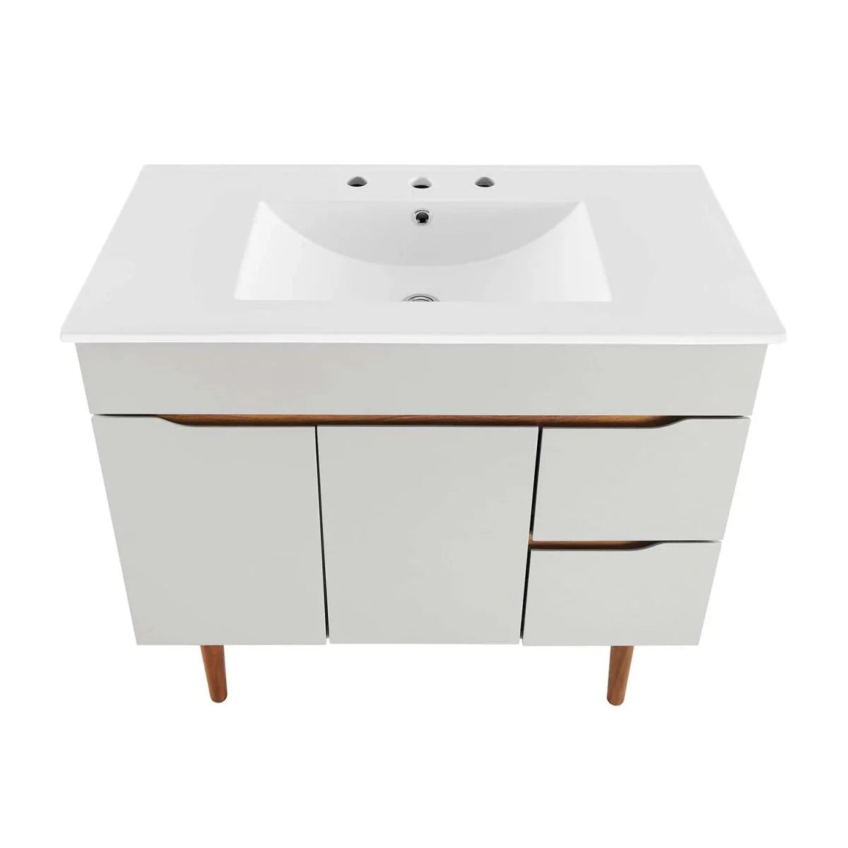 24" / 36" Bathroom Vanity In Grey White &amp; Grey Black Color | Harvest Series | Minimalistic Design | Vanity For Homes, Hotels image 5