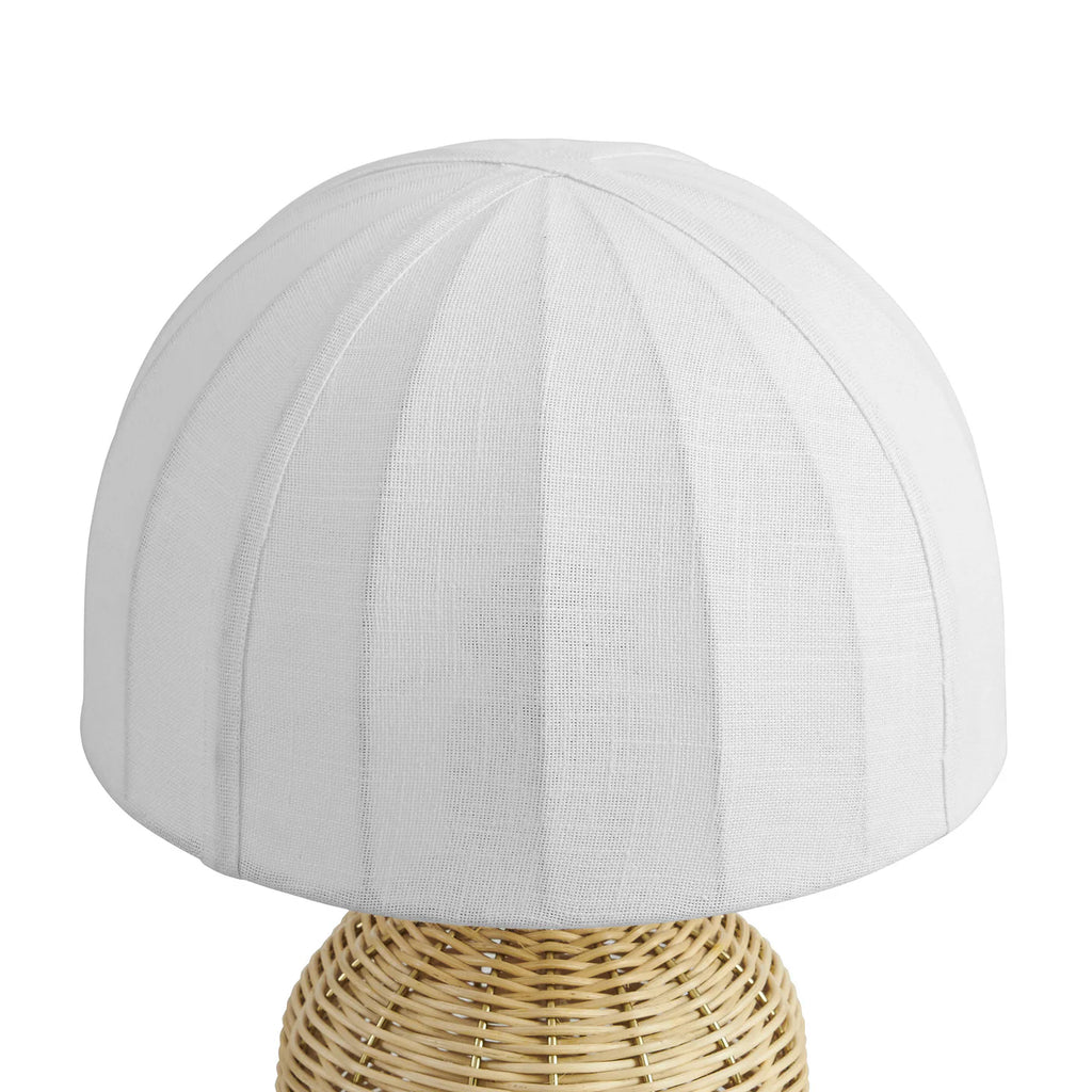 Santo White Natural Rattan Table Lamp with Dome Shade | Pack of 2 image 3