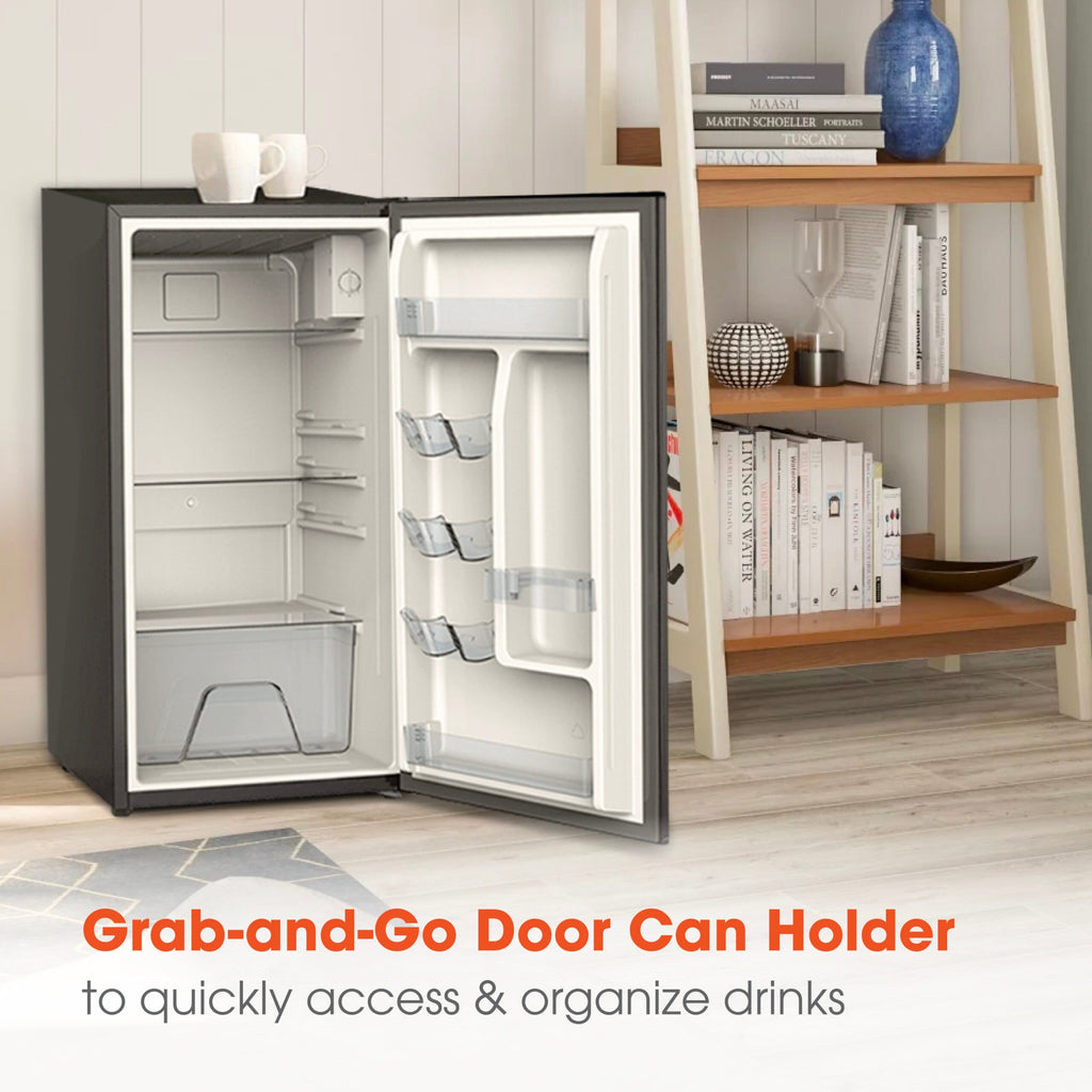 Magic Chef 3.2 Cu Ft Mini Refrigerator Without Freezer | Black Color | Energy Star Qualified | 5 Year Warranty On Compressor | 3 Fresh Food Glass Shelves | Reversible Door image 3