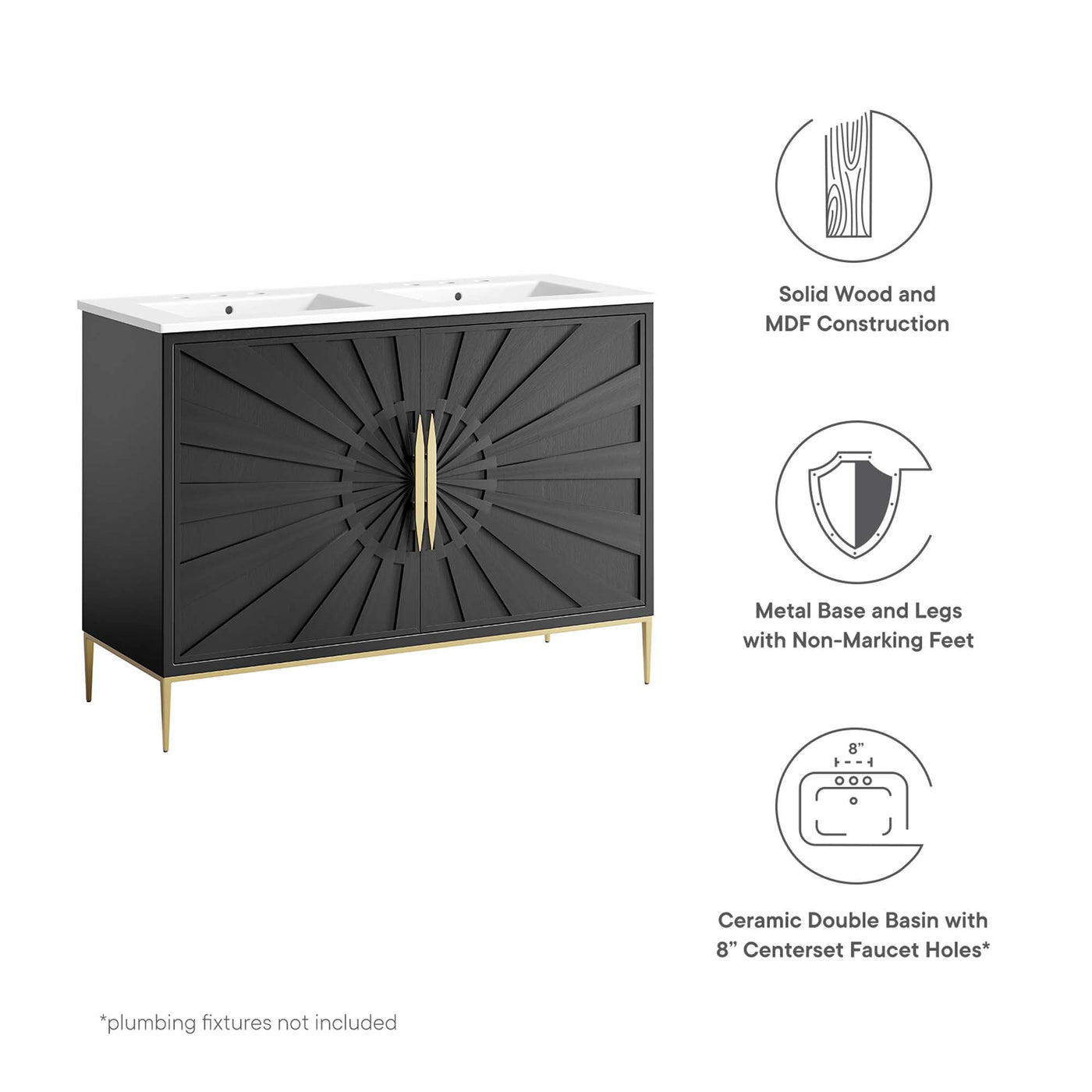 Awaken Series Bathroom Vanity | Various Sizes And Colors | Modern Design Vanity With Basin For Homes, Hotels image 4