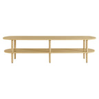 Torus Oval Wood TV Stand | Light Oak &amp; Walnut Finish Options | Oval TV Table | Wood Construction | Laminate Finish | 6 Wood Legs image 3