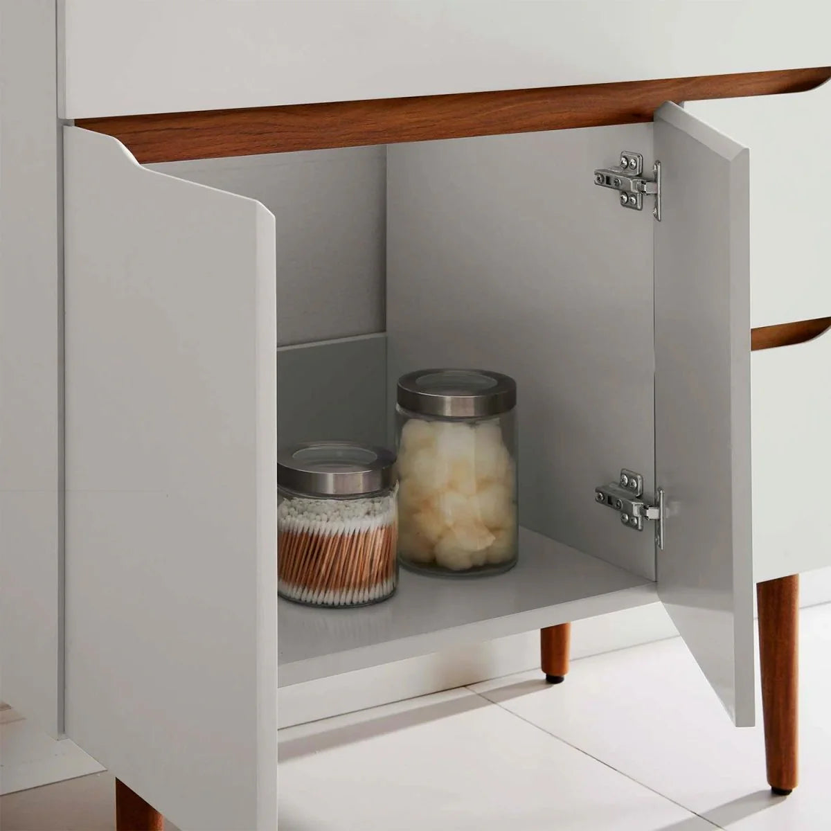 24" / 36" Bathroom Vanity In Grey White &amp; Grey Black Color | Harvest Series | Minimalistic Design | Vanity For Homes, Hotels image 2