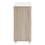 Culinary Kitchen Cart With Spice Rack | Rubberwood Top | Light Gray Natural, White Natural, Charcoal Natural &amp; Oak White Options image 2