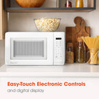 Magic Chef 0.7 Cu. Ft Countertop Microwave | 700 Watt | White Color | Digital Display | 6 Auto Cooking Modes | Child Lock | Auto Defrost Modes | 10 Power Levels image 4