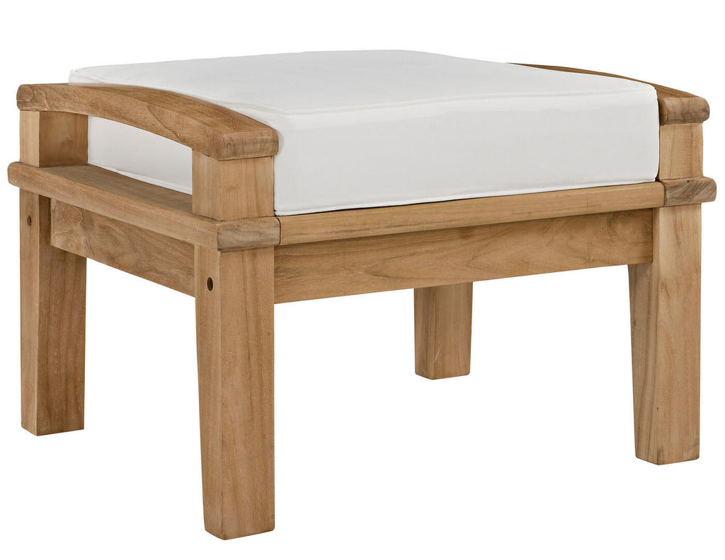 Marina Teak Ottoman for Outdoor Patio in Natural Gray image 3