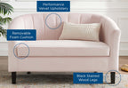 Prospect Channel Tufted Performance Velvet Loveseat in Pink image 2