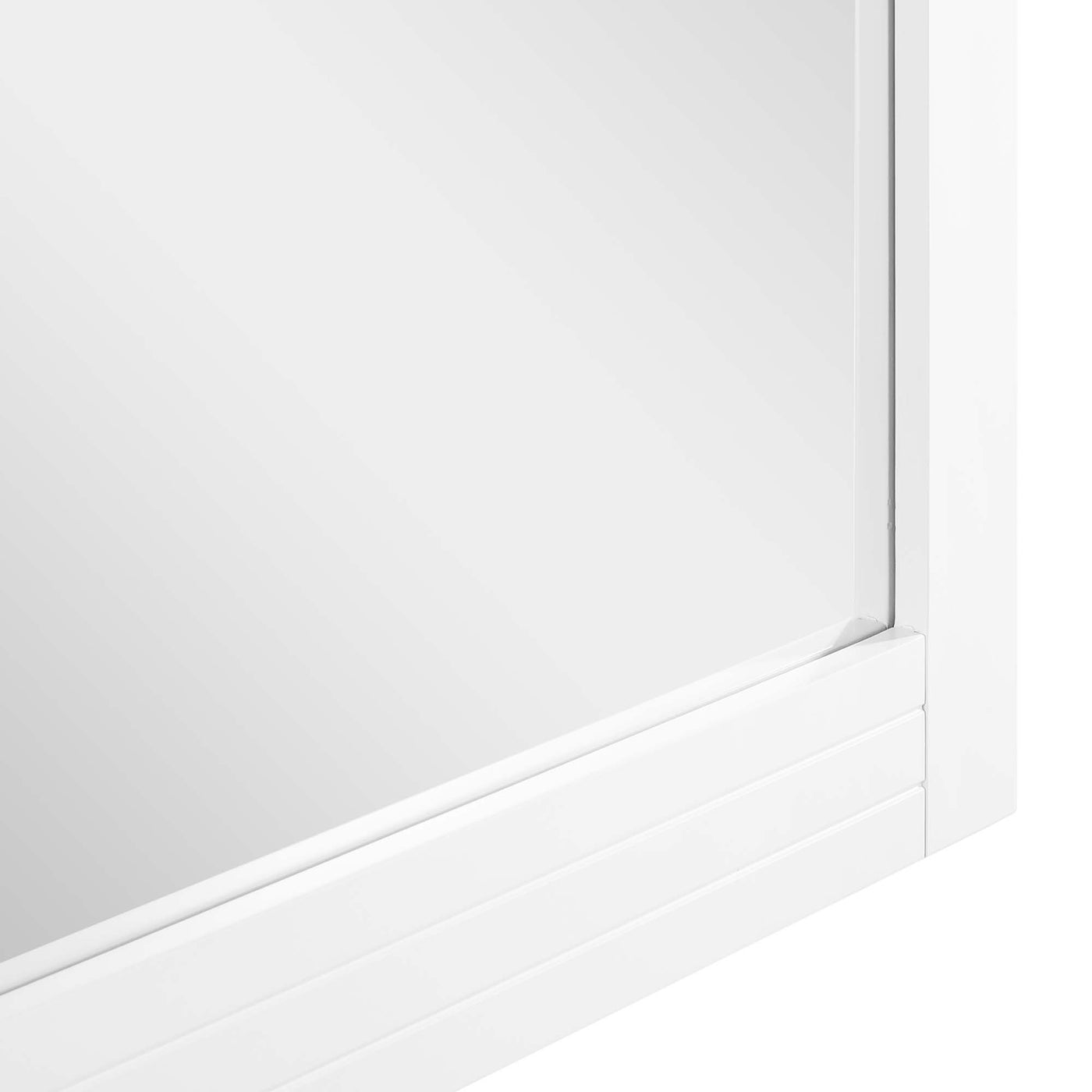 40" Dakota White Mirror | Framed Mirror For Vanities &amp; Living Spaces | Contemporary Design With Mid Century Style image 1