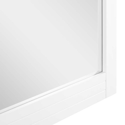 40" Dakota White Mirror | Framed Mirror For Vanities &amp; Living Spaces | Contemporary Design With Mid Century Style image 1