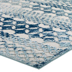 Reflect Giada Abstract Diamond Moroccan Trellis Indoor/Outdoor Area Rug | Ivory and Blue  | 5X8 &amp; 8X10 Size Options | Tight Low Pile Weave | Gripping Rubber Underside | 100% Polypropylene | Pack Of 2 image 8