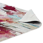 Multicolored Blume Abstract Floral 4x6 Area Rug | Tight Low Pile Weave | Gripping Grooved Rubber Underside | 100% Polypropylene | Pack Of 2 image 3