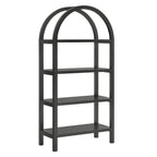 Vexley 60 Inch Arched Bookshelf  | Natural, Black &amp; Walnut Color Options| Pine Wood Frame | Sculptural Arched Silhouette | 4 Pine Veneer Shelves image 8