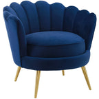 Admire Gray Scalloped Edge Performance Velvet Accent Armchair image 1