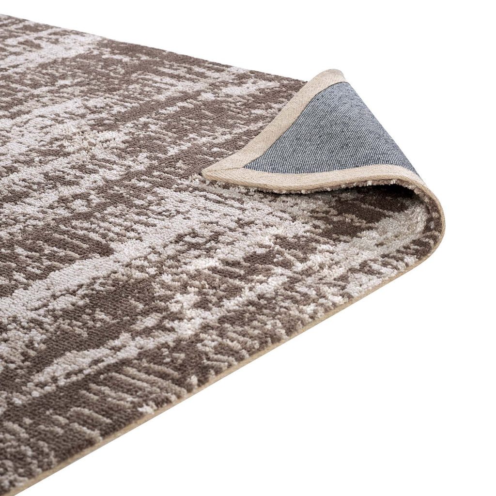 Darja Distressed Rustic Modern Area Rug | Light and Dark Tan | 5X8 &amp; 8X10 Size Options | Textured Soft Low Pile Weave | Gripping Rubber Underside | Polypropylene / Chenille Yarn image 4