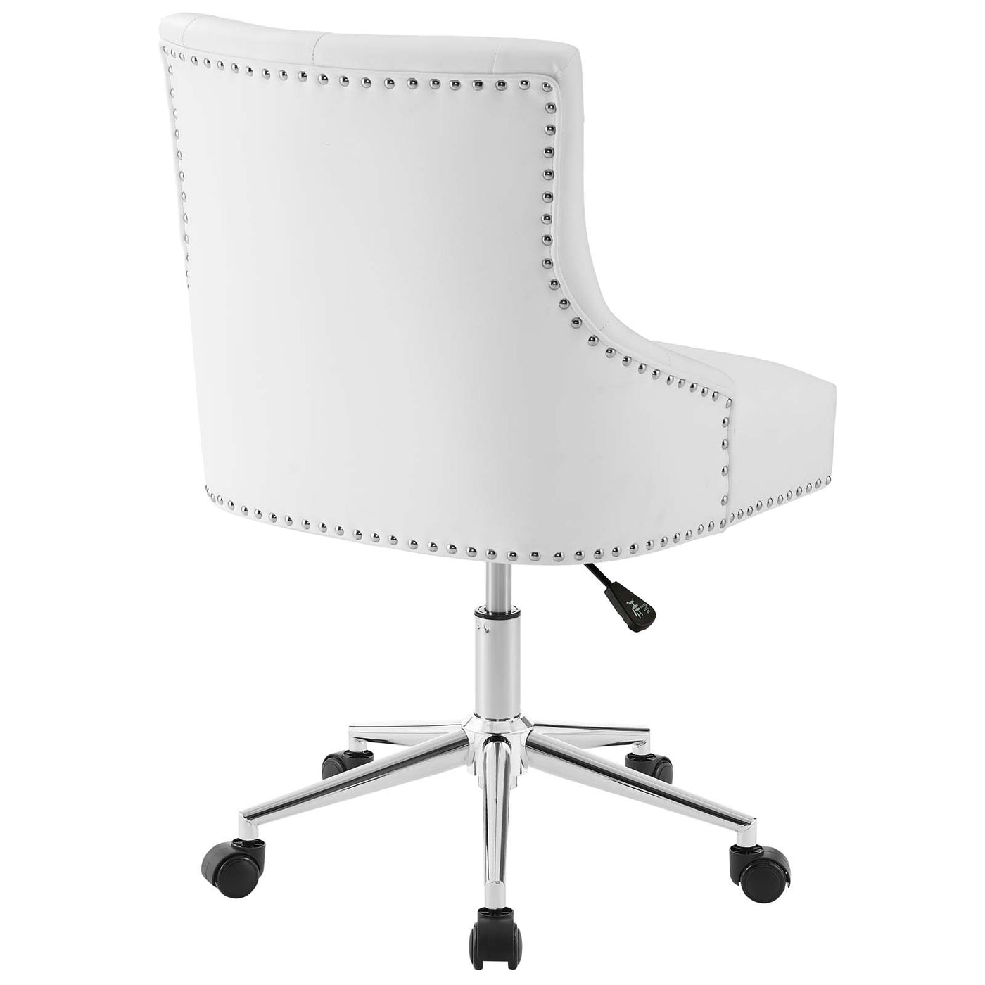 Regent Tufted Button Swivel Faux Leather Office Chair in White image 5