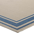Rim Solid Border Indoor and Outdoor Area Rug in  | 5X8 &amp; 8X10 Size Options  | Blue and Beige, Light and Dark Beige &amp; Gray and Beige | Tight Low Pile Weave | Gripping Rubber Underside | 100% Soft Polypropylene image 7