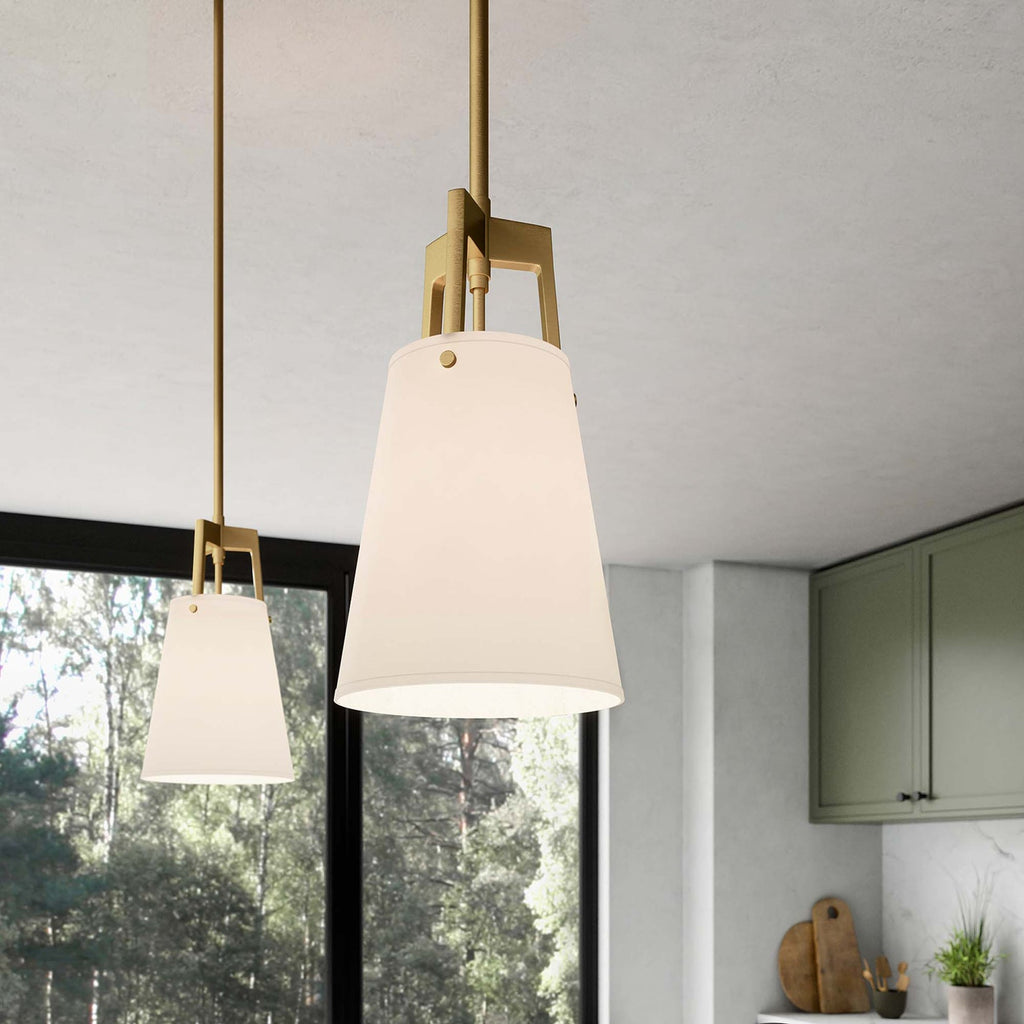 Aspire Pendant Light | White Bronze, White Satin Brass | Ideal for Living Space, Bedroom, Kitchen, Dining room, Bathroom, Or Office | Pack of 3 image 0
