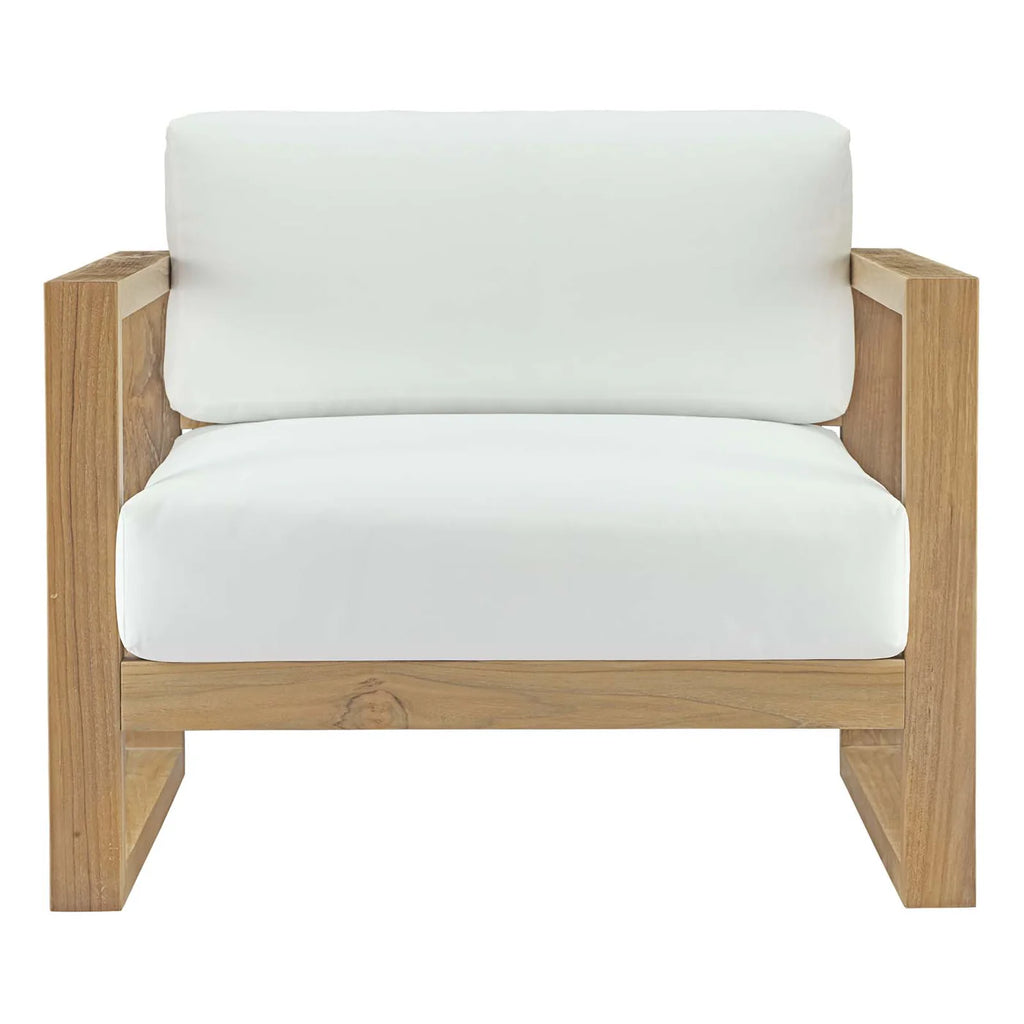 Upland Teak Outdoor Patio Armchair in Natural White image 4