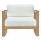 Upland Teak Outdoor Patio Armchair in Natural White image 4