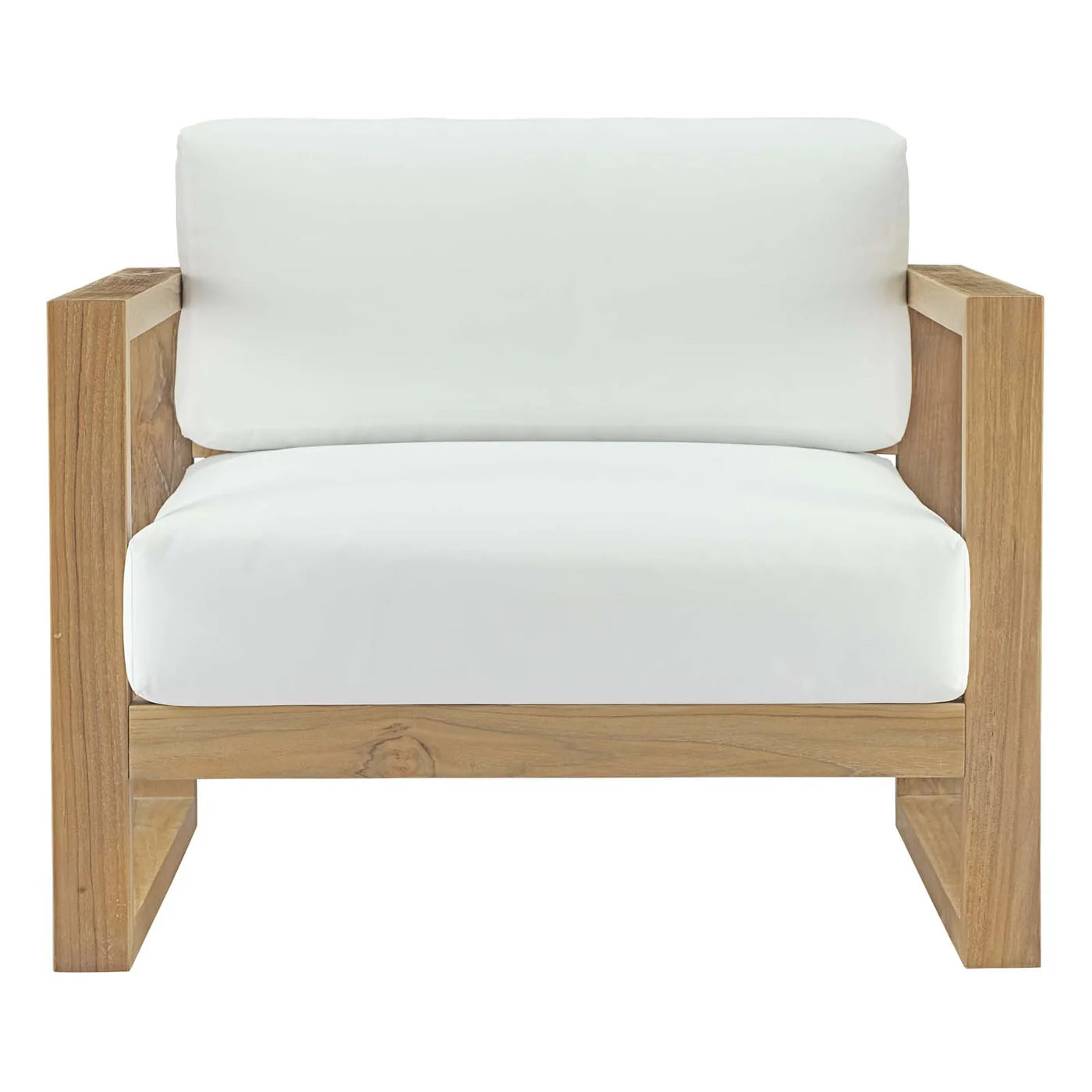 Upland Teak Outdoor Patio Armchair in Natural White image 4