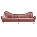 Cheshire Channel-Tufted Performance Velvet Sofa in Dusty Rose image 5