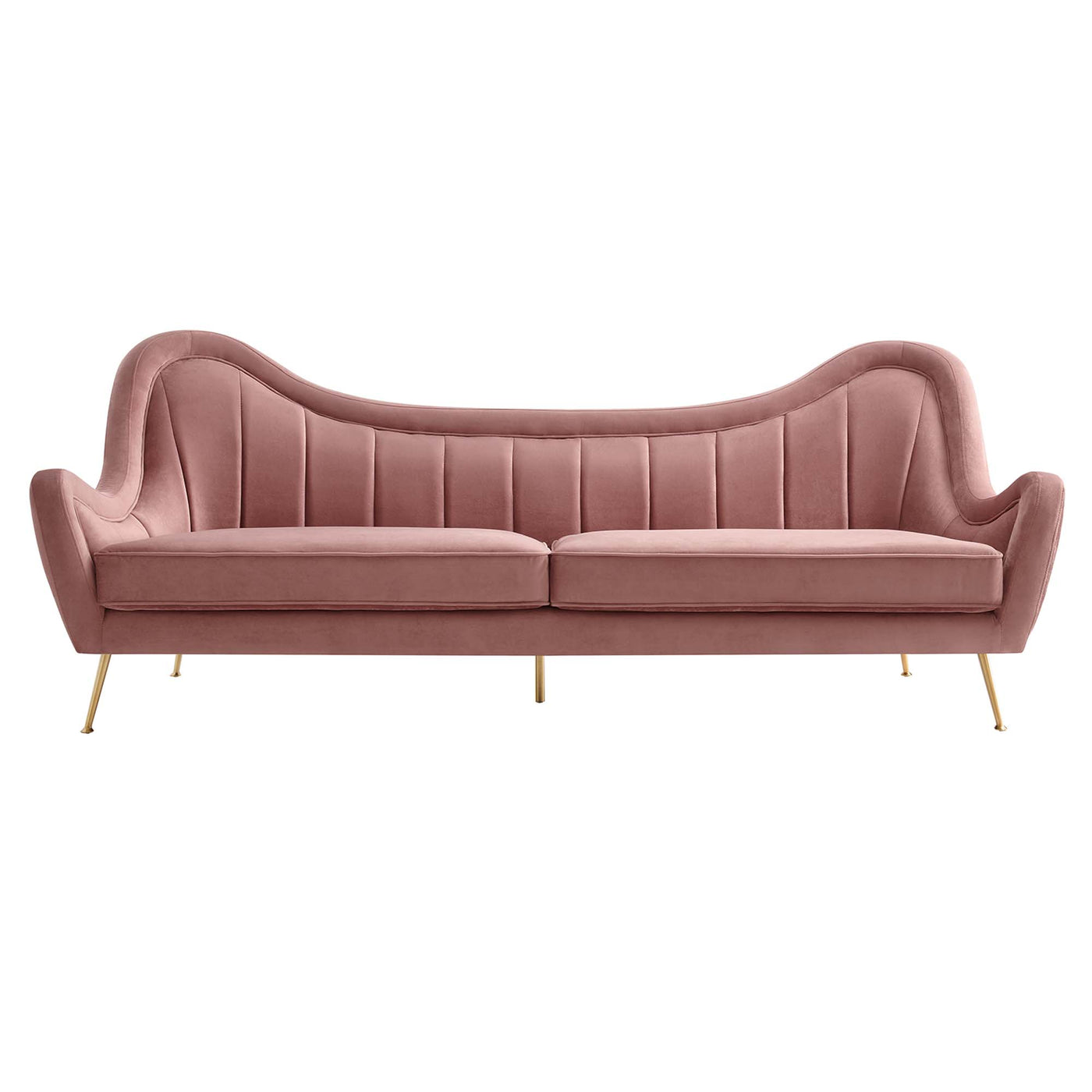 Cheshire Channel-Tufted Performance Velvet Sofa in Dusty Rose image 5
