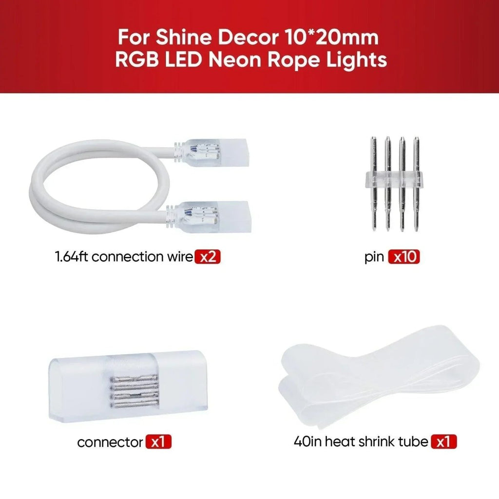 (Pack Of 2) Connector  for 110V 10x20mm RGB Neon Light-Eco RGB Neon