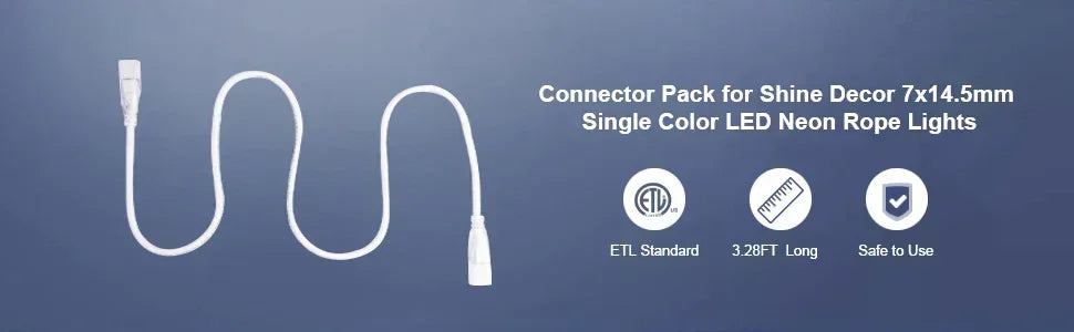 Connector Pack for 110V Led Neon Light, Compatible Dimensions- 7*14.5mm And 8*16mm