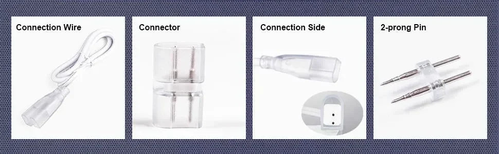 Connector Pack for 110V Led Neon Light, Compatible Dimensions- 7*14.5mm And 8*16mm