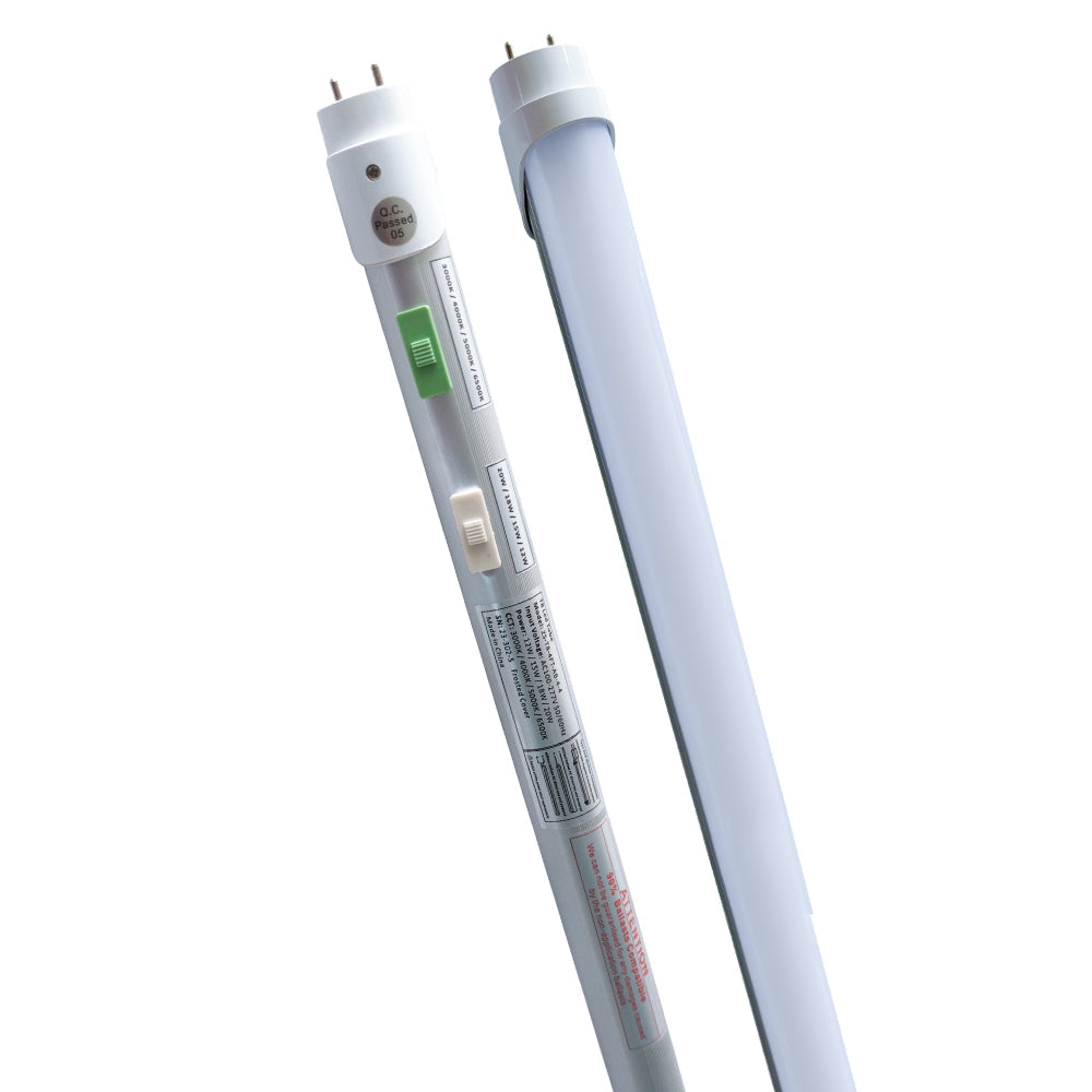 LED T8 Tube | 10W/12W/15W/18W/20W/22W Watt Adjustable | 3080Lm | 3000K/3500K/4000K/5000K/6000K/6500K CCT Tuneable | 4 FT | Frosted Lens | Type A+B | Single &amp; Double Ended Power | ETL Listed | Pack Of 25 image 2
