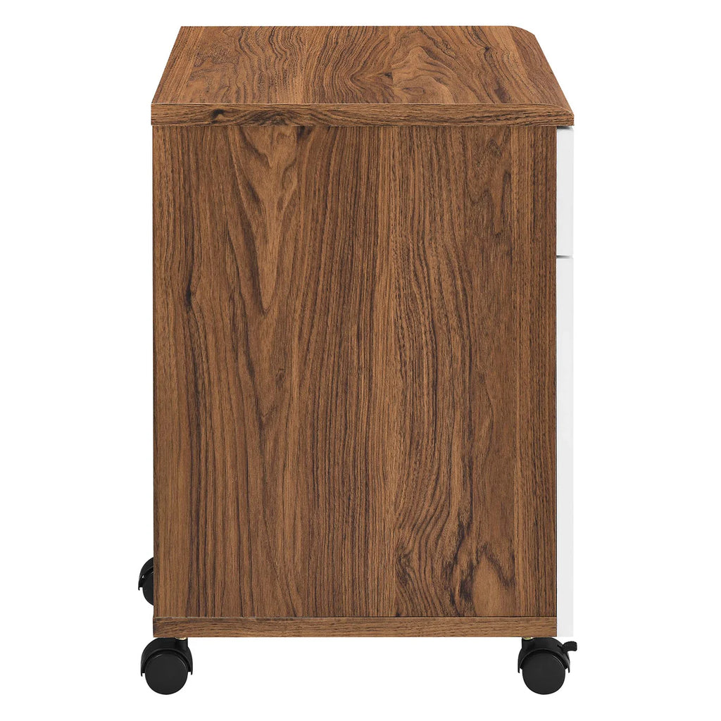 Envision Walnut White Wood Filing Cabinet image 2