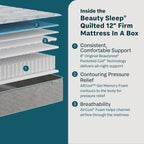 Beauty Sleep Soothing Nights™ 12” Firm Quilted Mattress In A Box | Beautyrest® Pocketed Coil® Technology | AllCool™ Gel Memory Foam | Contouring Pressure Relief | CertiPUR-US® Certified | 10-Year Limited Warranty | 100-Night Trial image 2
