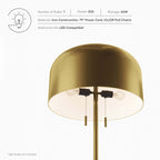 Avenue Floor Lamp in Satin Brass | Modern Design | E26 Base | For Living Areas &amp; Bedrooms image 3