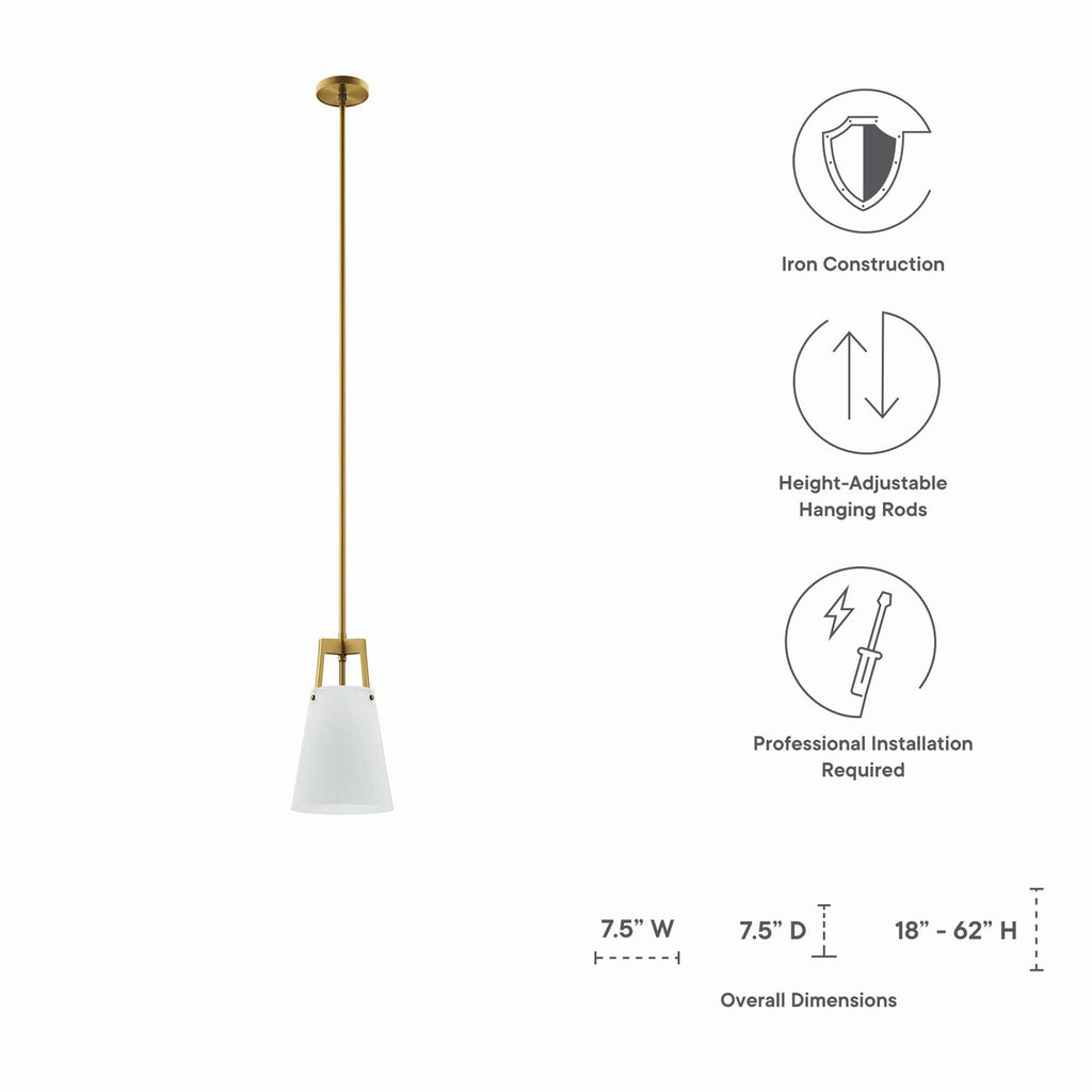 Aspire Pendant Light | White Bronze, White Satin Brass | Ideal for Living Space, Bedroom, Kitchen, Dining room, Bathroom, Or Office | Pack of 3 image 4