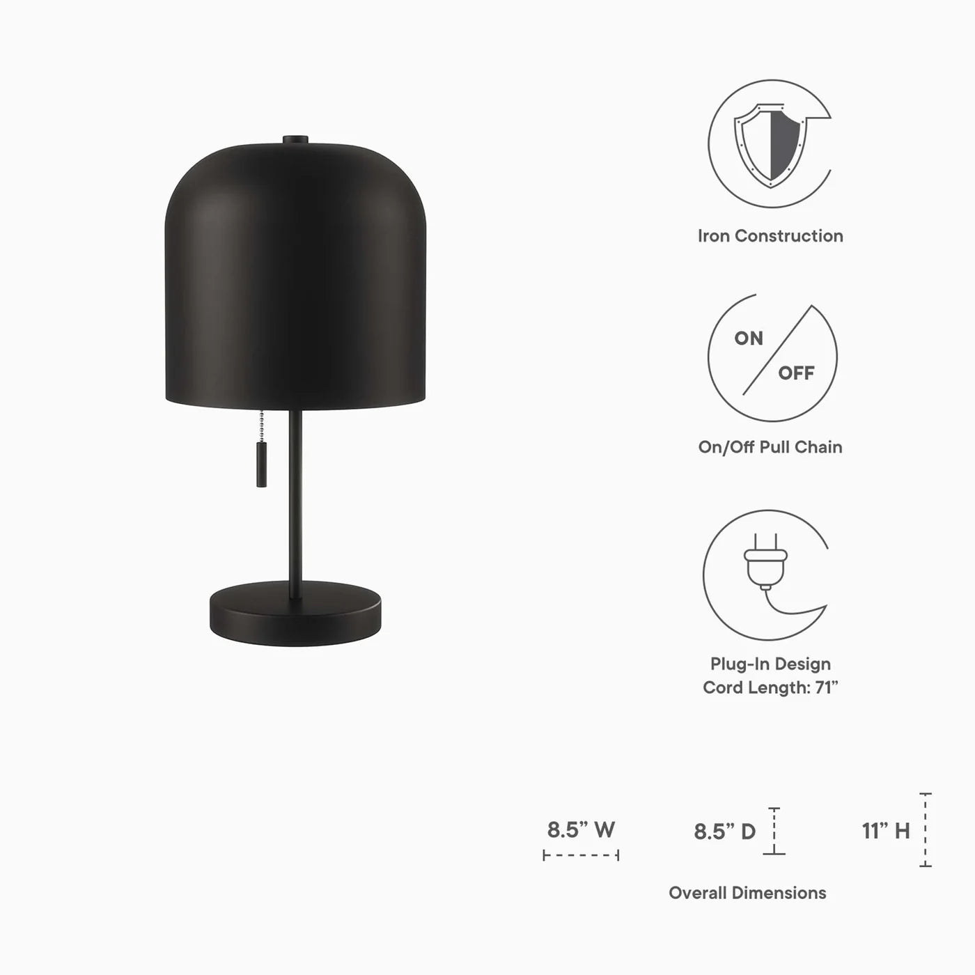 Avenue Table Lamp in Black | E26 Base | Pack of 2 image 7