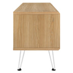 Nomad 47" TV Stand | Oak &amp; Walnut Finish Options | Industrial Modern TV Stand | Sliding Mesh Doors | Honeycomb Core | Wood Grain Laminate | Hairpin Legs image 6