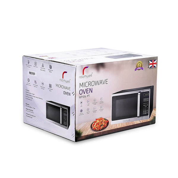 Roomwell UK 0.7 Cuft Compact Microwave In Stainless Steel | 2-Year Replacement Warranty | Ideal For Guest Rooms &amp; Hotel Rooms | Pack Of 4 image 2
